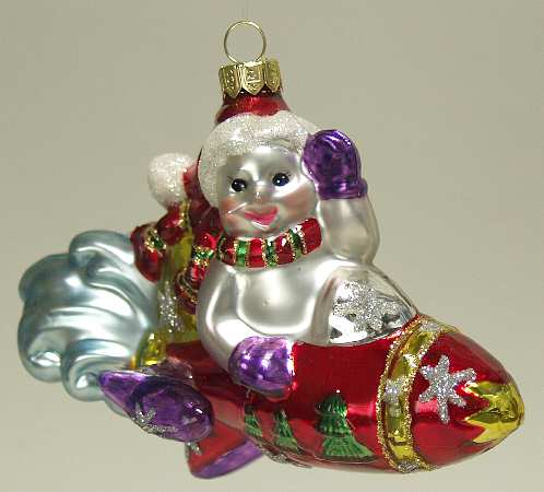 Scottish Christmas Ornaments Snowman Rocket - No Box