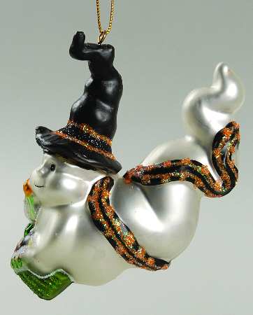 Scottish Christmas Ornaments Ghost With Hat - Boxed