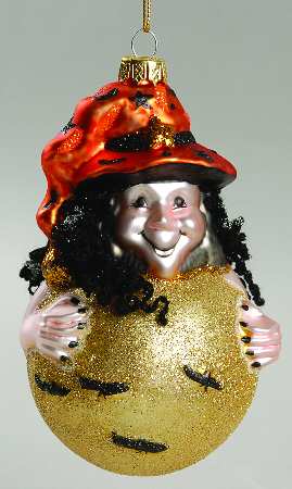 Scottish Christmas Ornaments Witch With Ball - Boxed