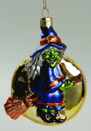 Scottish Christmas Ornaments Witch On Broom - No Box