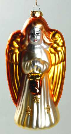 Scottish Christmas Ornaments Angel With Lantern-Ivory - No Box