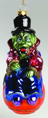 Scottish Christmas Ornaments Vampire Sitting On Pumpkin - No Box