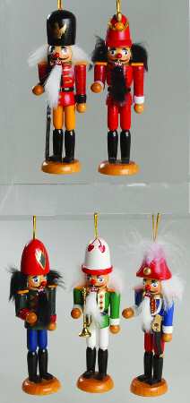 Scottish Christmas Ornaments Wooden Nutcracker-Set Of 5 - Boxed