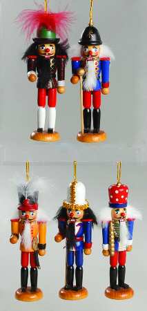 Scottish Christmas Ornaments Wooden Nutcracker-Set Of 5 - Boxed