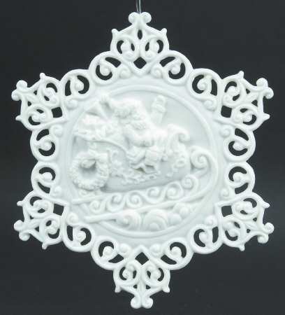 Scottish Christmas Ornaments Santa In Sleigh Snowflake - No Box