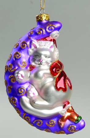 Scottish Christmas Ornaments Moonkittys Catnap-Purple - No Box