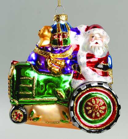 Scottish Christmas Ornaments Santas Holiday Tractor - No Box