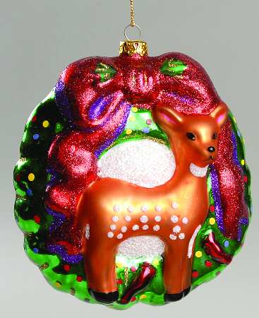 Scottish Christmas Ornaments Christmas Fawn Wreath - No Box