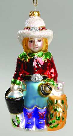 Scottish Christmas Ornaments Little Cowgirl - No Box