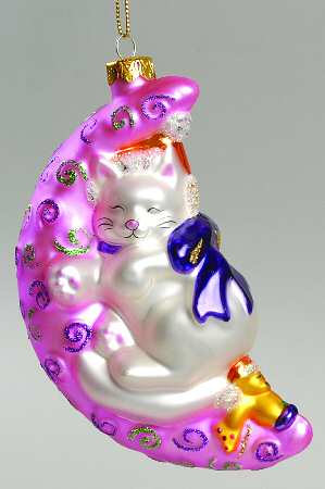 Scottish Christmas Ornaments Moonkittys Catnap-Pink - No Box