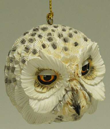 Resin Animal Ornaments Snowy Owl Head - No Box