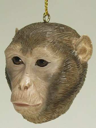 Resin Animal Ornaments Rhesus Monkey Head - No Box