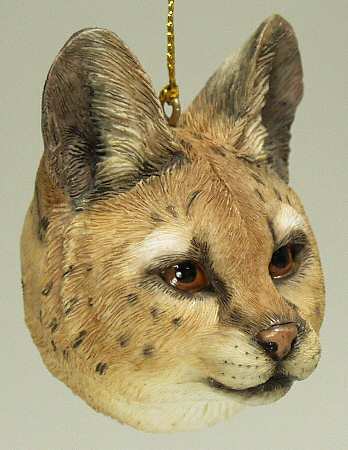 Resin Animal Ornaments Serval Head - No Box