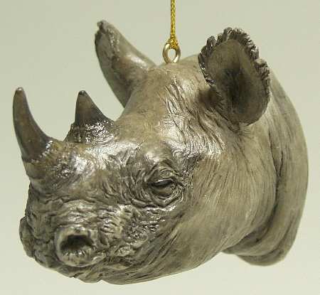 Resin Animal Ornaments Rhino Head - No Box