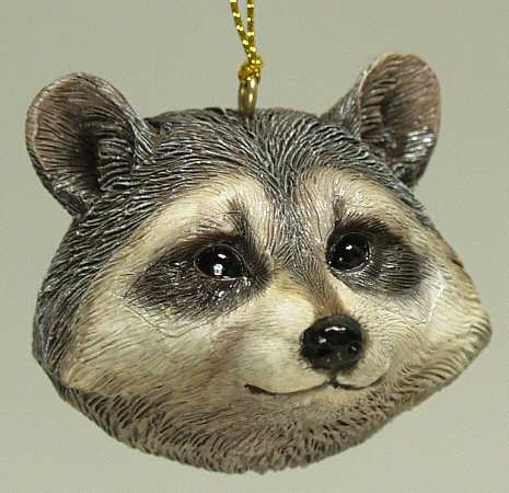 Resin Animal Ornaments Raccoon Head - No Box