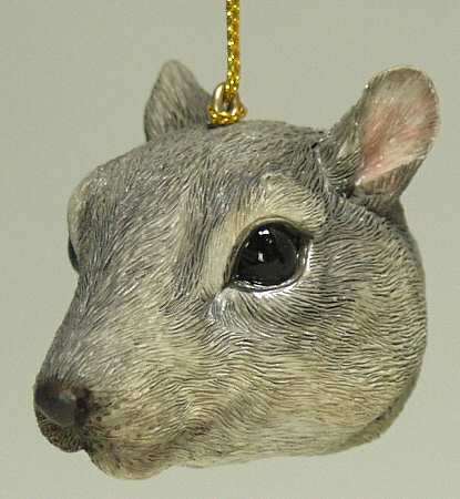 Resin Animal Ornaments Gray Squirrel Head - No Box 42