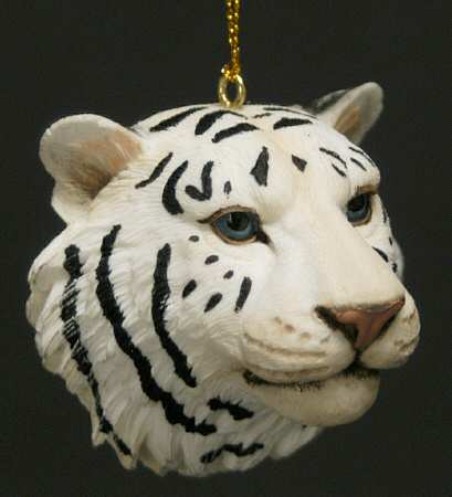 Resin Animal Ornaments White Tiger Head - No Box
