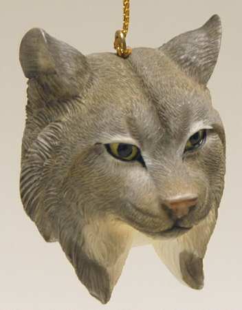 Resin Animal Ornaments Lynx Gray Head - No Box
