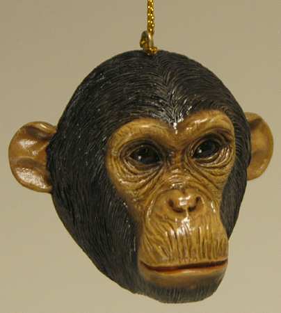 Resin Animal Ornaments Chimpanzee Head - No Box