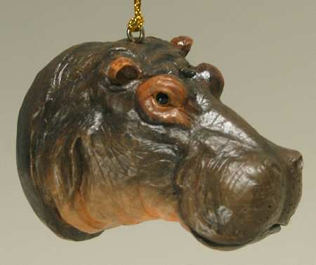 Resin Animal Ornaments Hippo Head - No Box