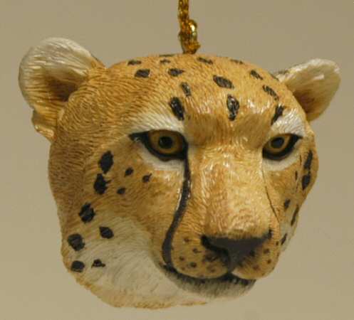 Resin Animal Ornaments Cheetah Head  - No Box