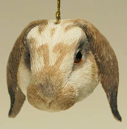 Resin Animal Ornaments Rabbit Floppy Ear White - No Box