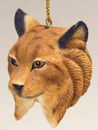 Resin Animal Ornaments Lynx Brown Head - No Box