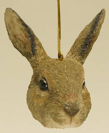 Resin Animal Ornaments Rabbit Straight Ear Brown - No Box
