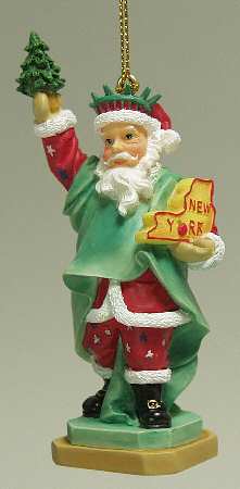 State Santa Ornaments New York - No Box