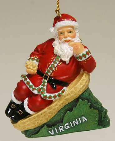 State Santa Ornaments Virginia - No Box