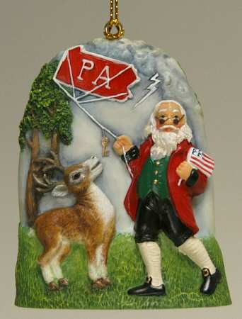 State Santa Ornaments Pennsylvania - No Box