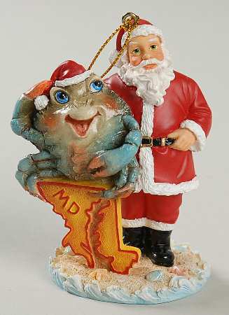 State Santa Ornaments Maryland - With Box