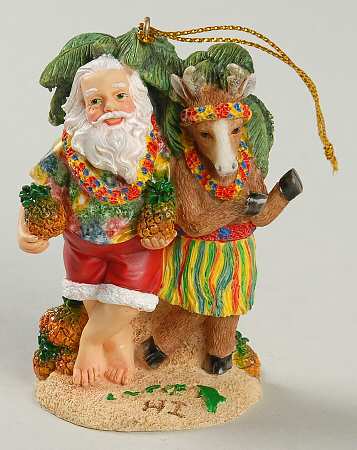 State Santa Ornaments Hawaii - No Box