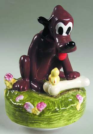 Disney Music Box Pluto With Bone - Boxed