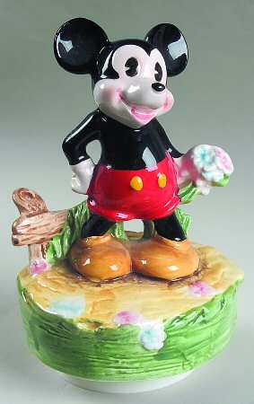 Disney Music Box Mickey Mouse With Flowers - Boxed