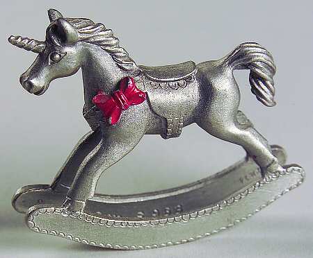 Spoontiques Miniature Figurines Unicorn Rocking Horse - Boxed