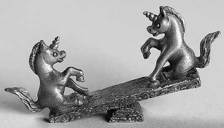 Spoontiques Miniature Figurines Unicorn See-Saw - Boxed