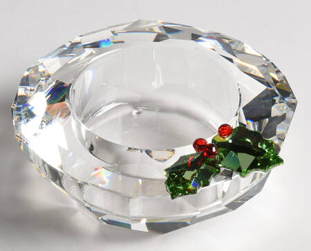Swarovski Candleholders Holly Tea Light - Boxed