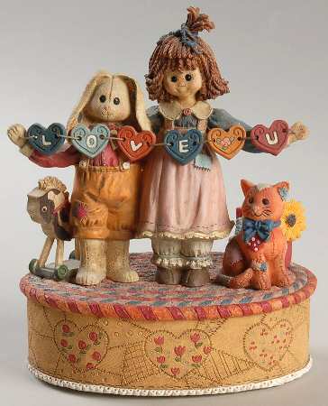 Music Boxes Love U-Girl With Animals - Boxed