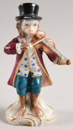 Sitzendorf Figurines Monkey W/ Violin - No Box