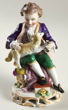 Sitzendorf Figurines Boy Holding A Lamb-Baroque - No Box