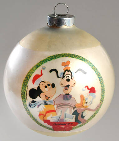 Disney Mickey Ball Ornament 1975 Mickey,Goofy&Donald - No Box