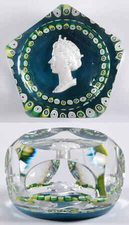 St Louis Paperweights Elizabeth Coronation 6-2-1953 - No Box