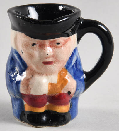Character Toby Jug Blue Coat Black Handle-Mini - No Box