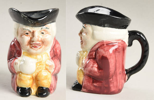 Character Toby Jug Red Coat Black Handle-Mini - No Box