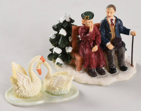 Village Collection Grandparents With Swans - With Box