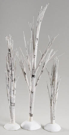 Village Collection Birch Trees-Set Of 3 - No Box