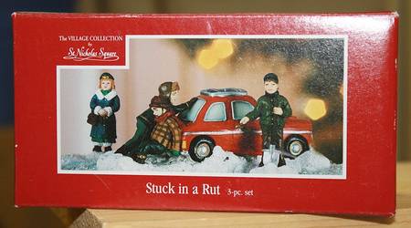 Village Collection Stuck In A Rut-Set Of 3 - Boxed