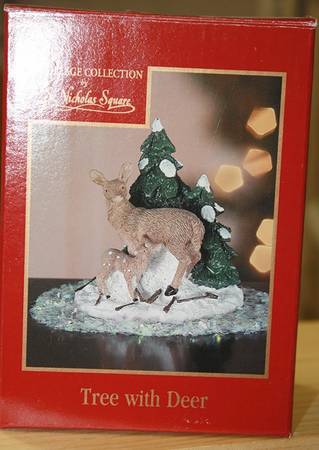 Village Collection Tree With Deer - Boxed