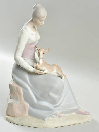 Made in Spain Figurines Lady With Goat - No Box